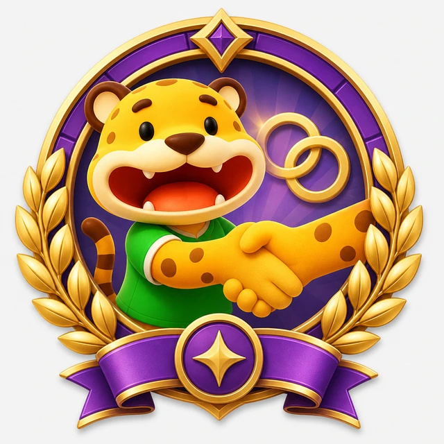 Partner leopard handshake achievement badge