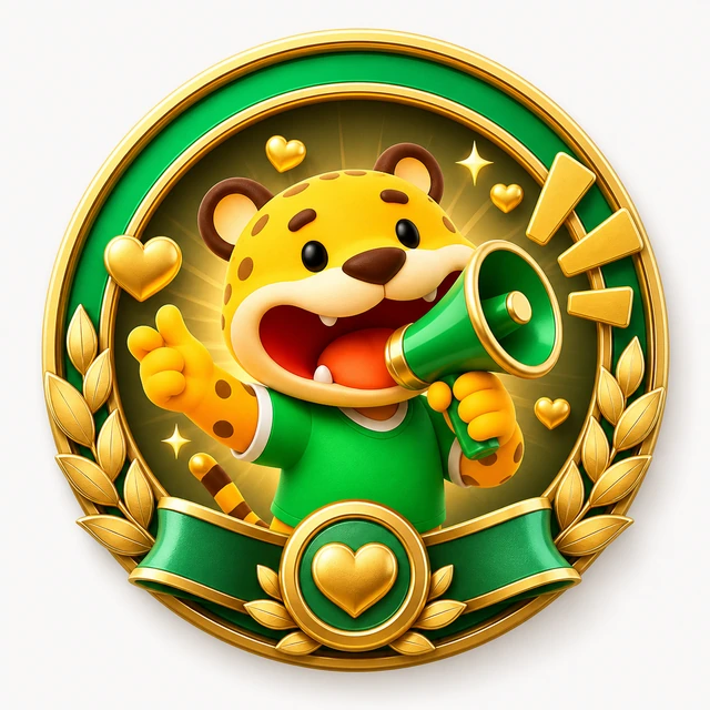 Recommender leopard megaphone achievement badge