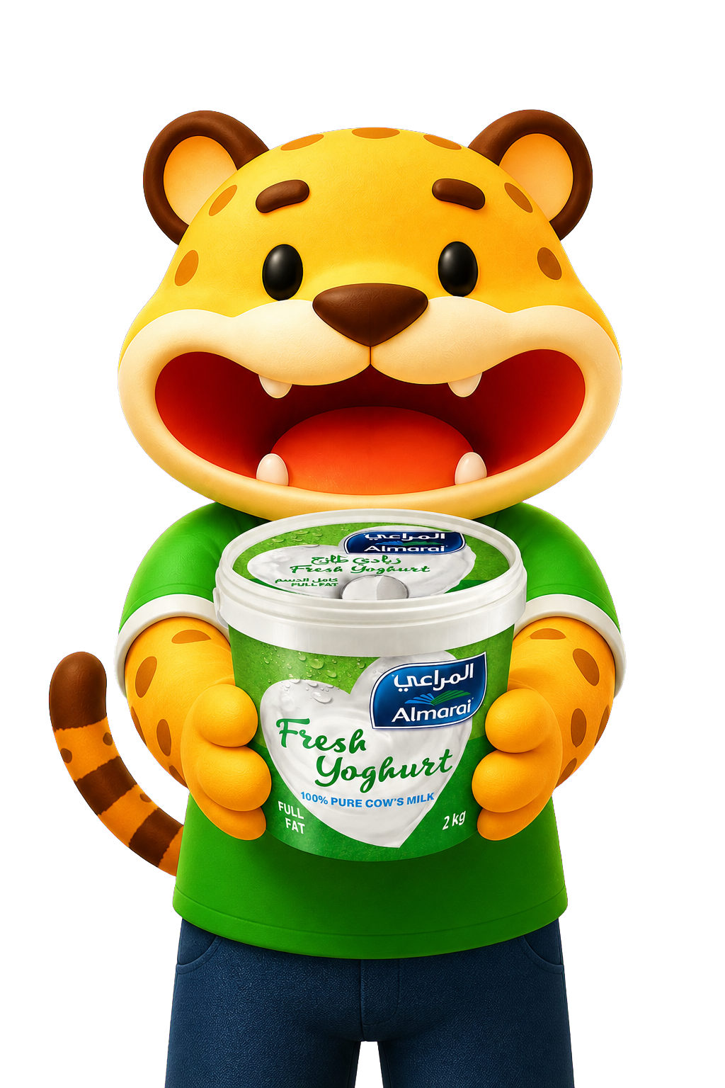 Leopard offering fresh yogurt